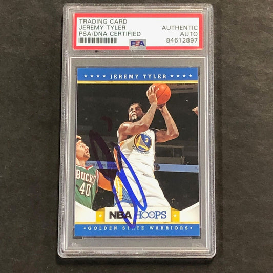 2012-13 NBA Hoops #254 Jeremy Tyler Signed Card AUTO PSA Slabbed Warriors