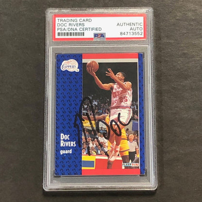 1991-92 Fleer #298 Doc Rivers Signed Card PSA Slabbed Clippers