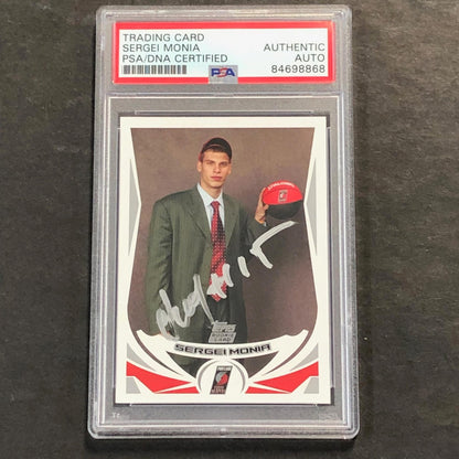 2004 Topps #243 Sergei Monia Signed Card AUTO PSA Slabbed Blazers