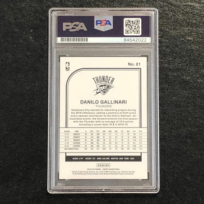 2019-20 NBA Hoops #81 Danilo Gallinari Signed AUTO 10 PSA Slabbed Thunder