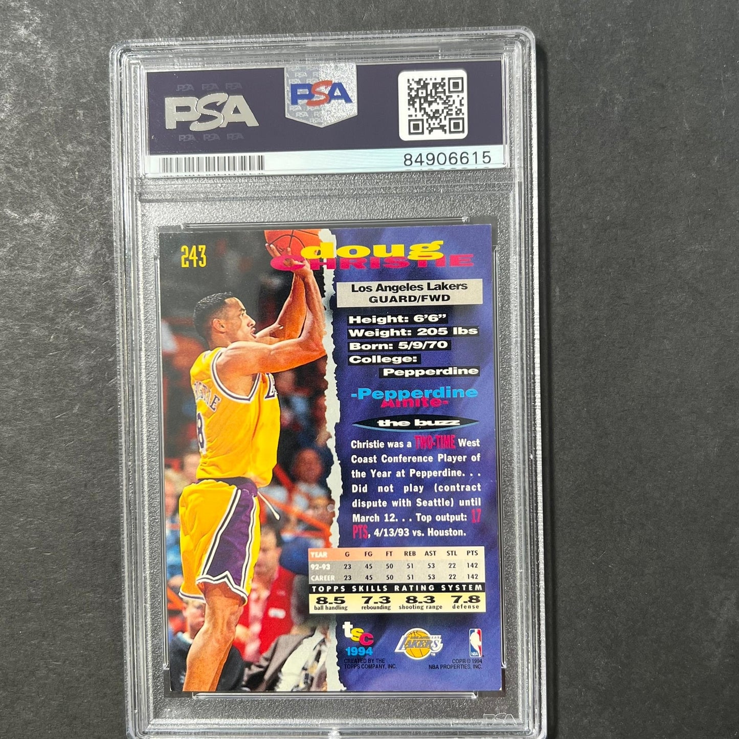 1994 Topps Stadium Club #243 DOUG CHRISTIE Signed Card AUTO PSA/DNA Slabbed Lake