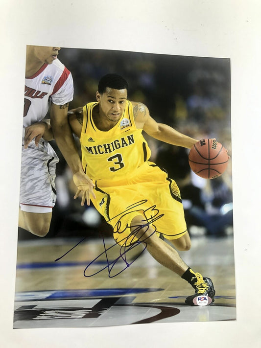 Trey Burke signed 11x14 photo PSA/DNA Michigan Jazz 76ers Autographed