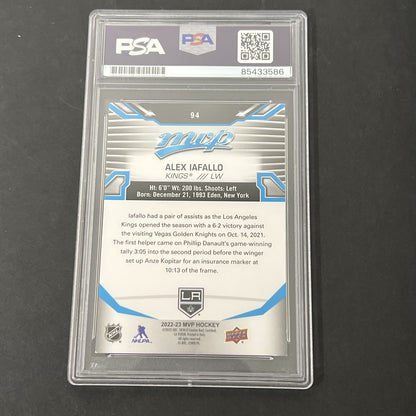 2022-2023 Upper Deck MVP Hockey #94 Alex Iafallo signed card PSA Auto 10