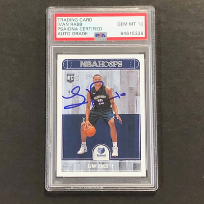 2017-18 NBA Hoops #285 Ivan Rabb Signed Card AUTO 10 PSA Slabbed RC Grizzlies