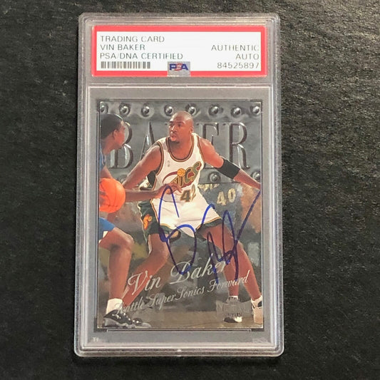 1998-99 METAL UNIVERSE #118 Vin Baker Signed Card AUTO PSA/DNA Slabbed Supersoni