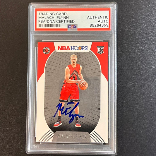 2020-21 NBA Hoops #242 MALACHI FLYNN Signed Card AUTO PSA Slabbed RC Raptors