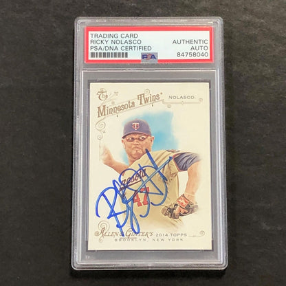 2014 Topps Allen & Ginter's #258 Ricky Nolasco Signed Card PSA Slabbed Auto Twin