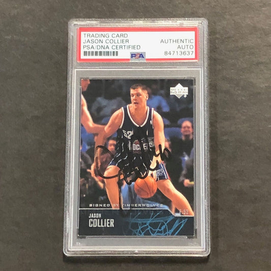 2003-04 Upper Deck #89 Jason Collier Signed Card AUTO PSA Slabbed Minnesota Timb