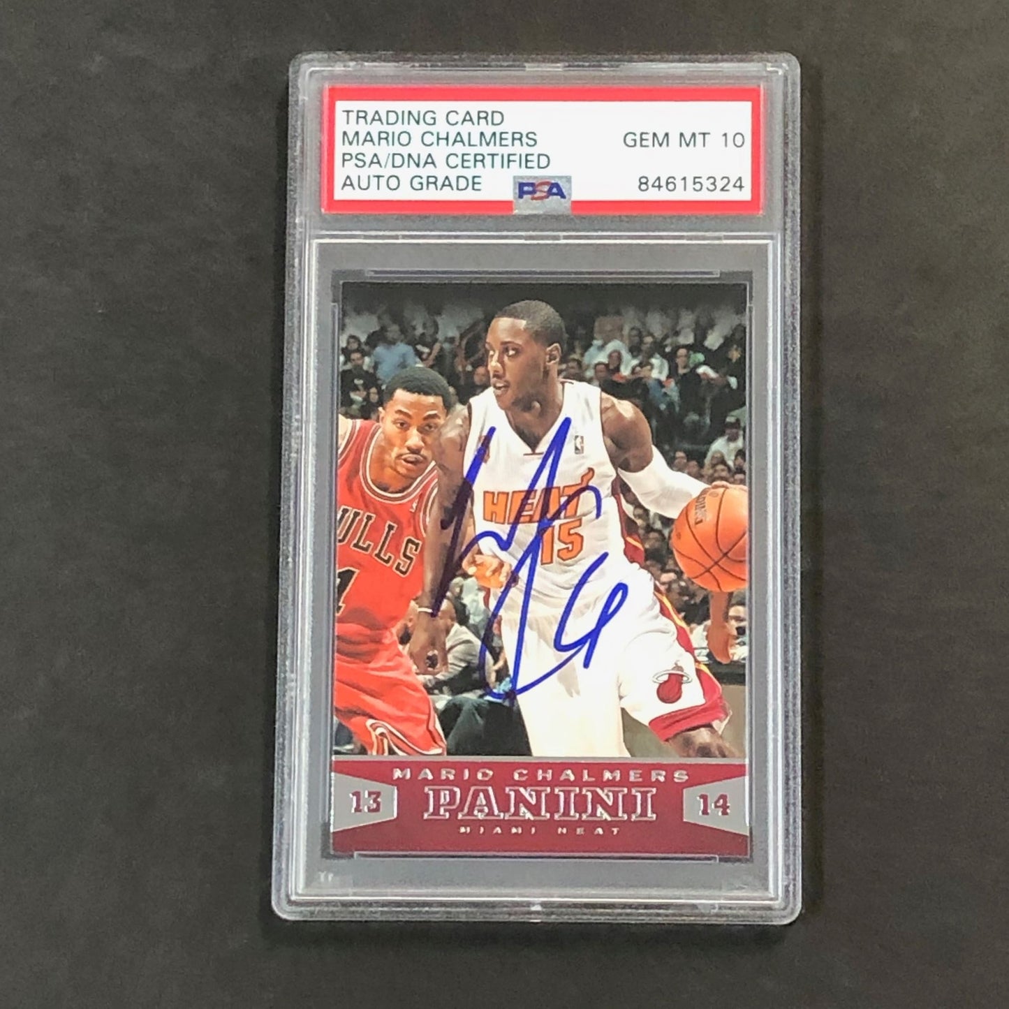 2013-14 Panini Basketball #37 Mario Chalmers Signed Card AUTO 10 PSA Slabbed Hea