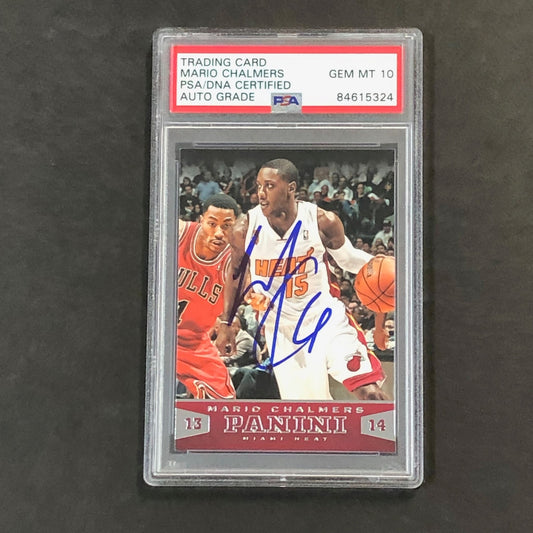 2013-14 Panini Basketball #37 Mario Chalmers Signed Card AUTO 10 PSA Slabbed Hea
