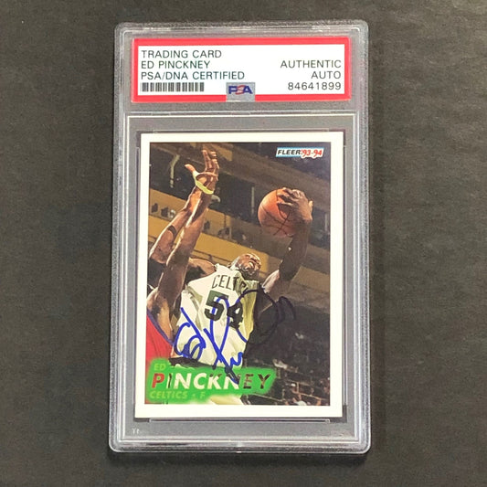 1993-94 Fleer #248 Ed Pinckney Signed Card AUTO PSA Slabbed Celtics