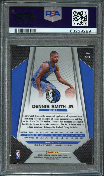 2017 Panini Prizm #99 Dennis Smith Jr. Signed Card AUTO PSA Slabbed RC Mavericks