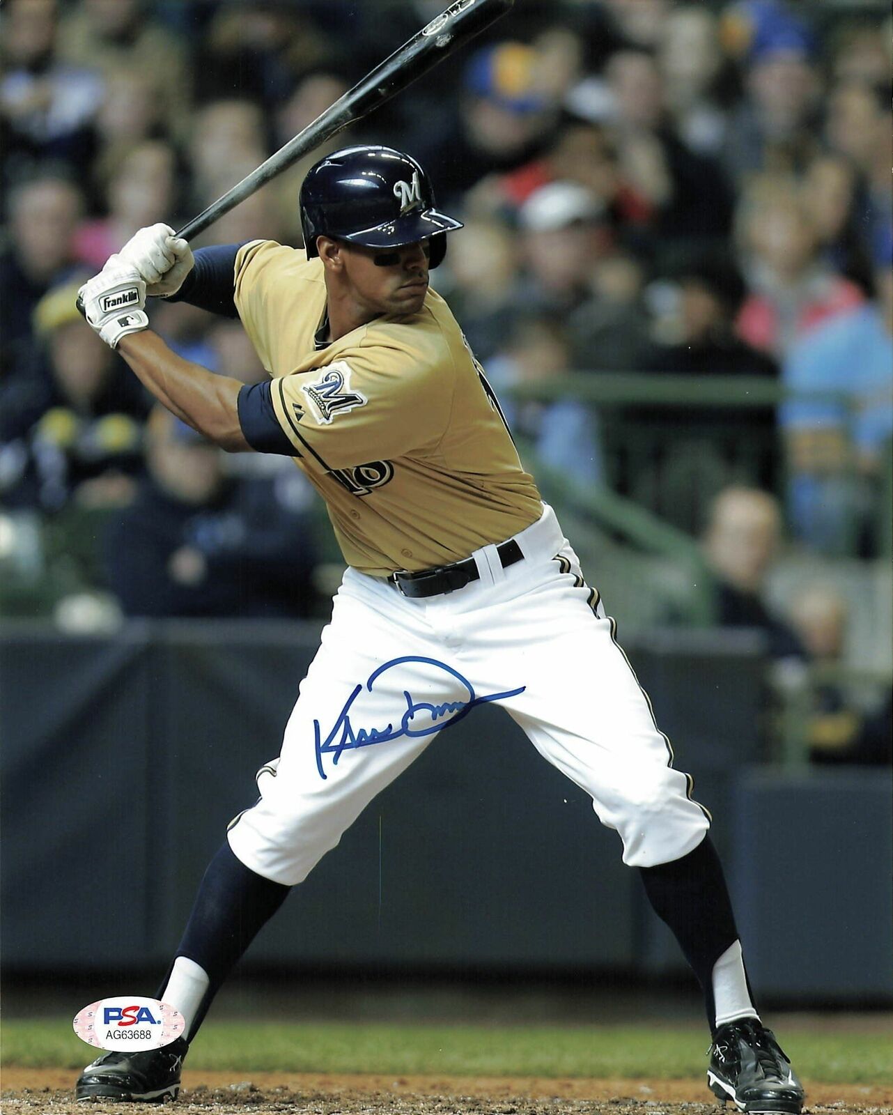 Khris Davis signed 8x10 photo PSA/DNA Milwaukee Brewers Autographed