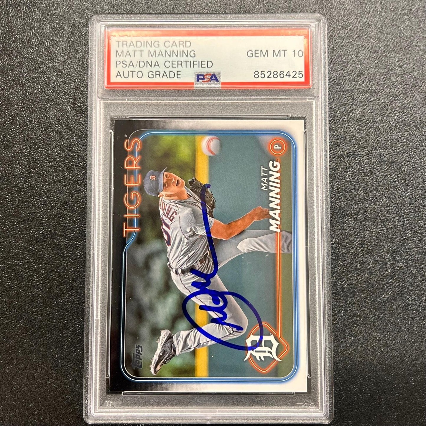 2024 Topps Series One #277 Matt Manning Signed Card PSA/DNA Slabbed AUTO 10 Tige