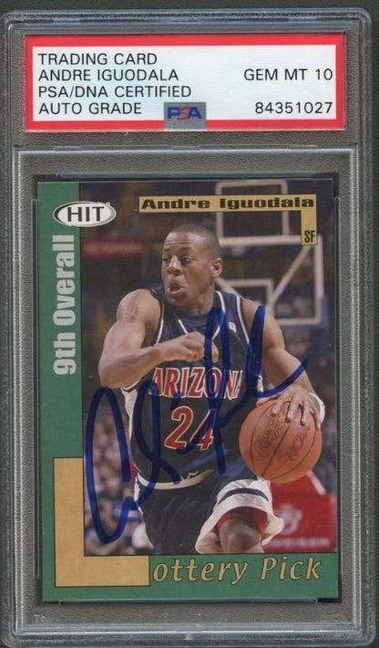 2004 SAGE HIT #45 Andre Iguodala Signed Card AUTO 10 PSA Slabbed