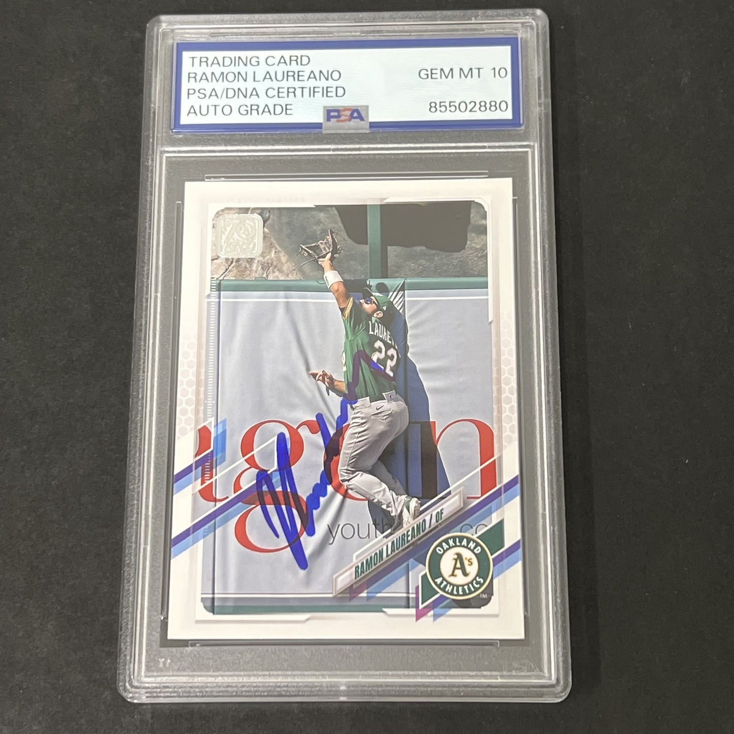 2021 Topps Series 2 #613 Ramon Laureano signed card PSA Auto 10