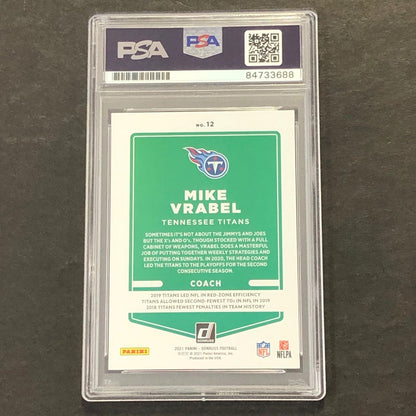 2021 Donruss Panini #12 Mike Vrabel Signed Card PSA Slabbed Titans