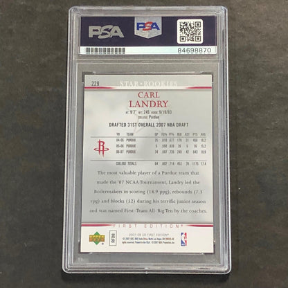 2007-08 Upper Deck First Edition #229 Carl Landry Signed Card AUTO PSA/DNA Slabb
