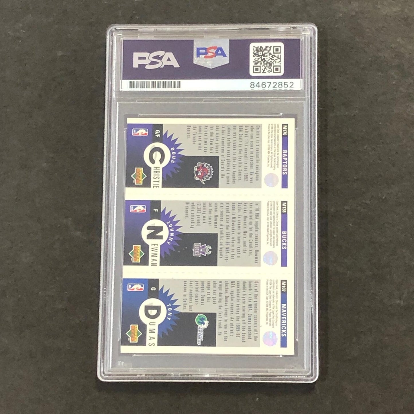 1996-97 Upper Deck #M170 DOUG CHRISTIE Signed Card AUTO 10 PSA/DNA Slabbed Rapto