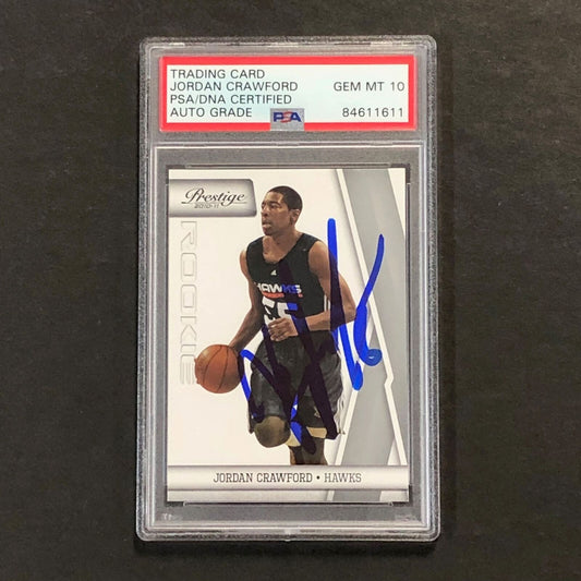 2010-11 Panini Prestige #177 Jordan Crawford Signed Card AUTO 10 PSA Slabbed Haw