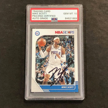 2019-20 NBA Hoops #279 Mike Scott Signed Card Auto 10 PSA Slabbed 76ers