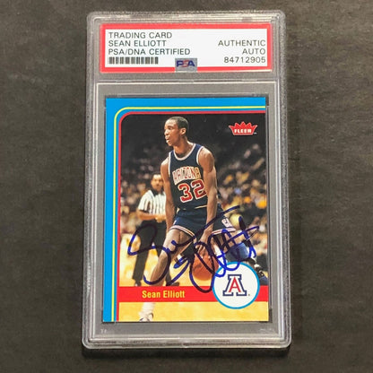 2012-13 Fleer Retro Basketball #40 Sean Elliott Signed Card AUTO PSA Slabbed Ari