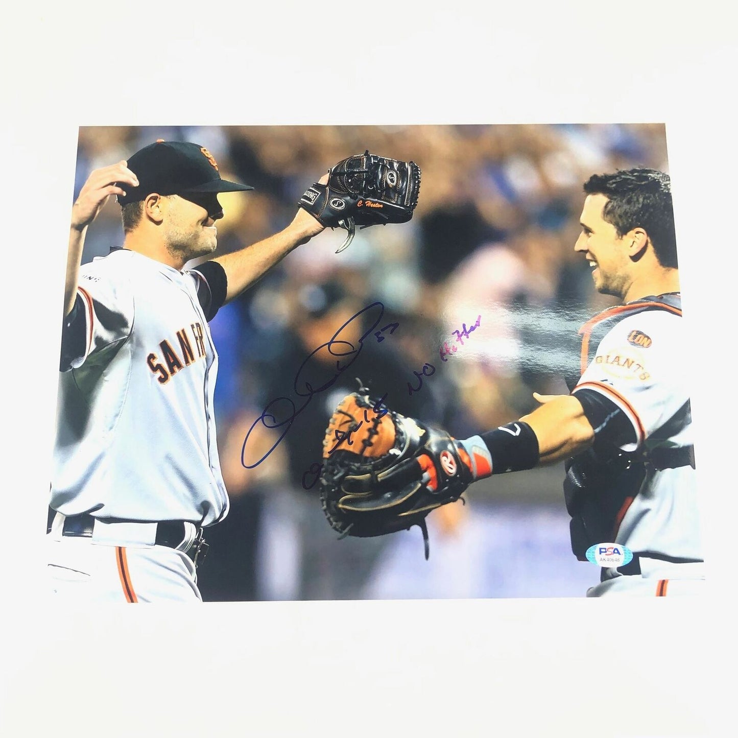 CHRIS HESTON signed 11x14 photo PSA/DNA San Francisco Giants Autographed