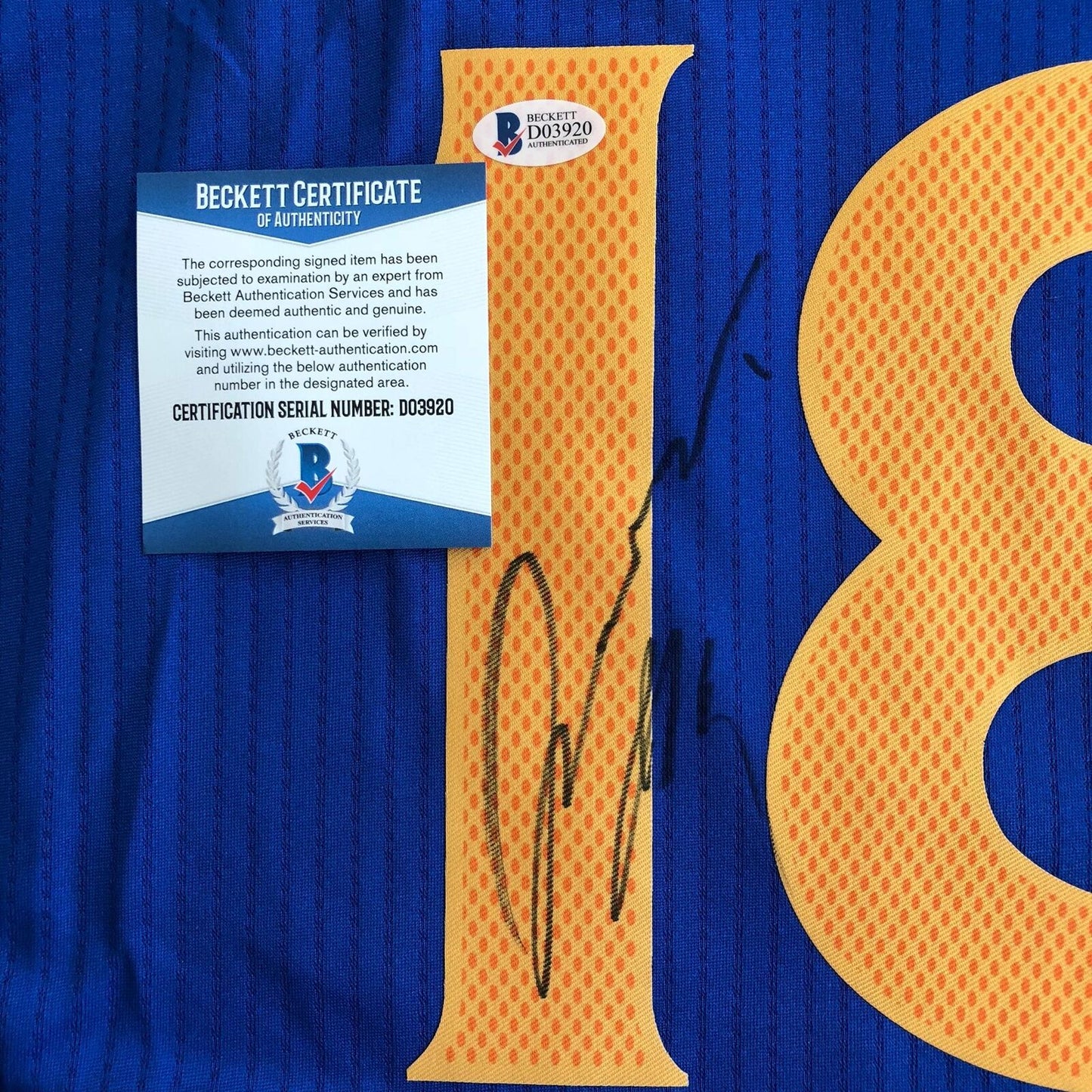 Omri Casspi signed jersey BAS Beckett Golden State Warriors Autographed