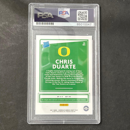 2021-22 Panini Chronicles Draft Picks #43 Chris Duarte Signed Card AUTO 10 PSA s