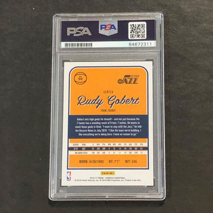 2016 Donruss #50 Rudy Gobert Signed Card AUTO PSA Slabbed Jazz