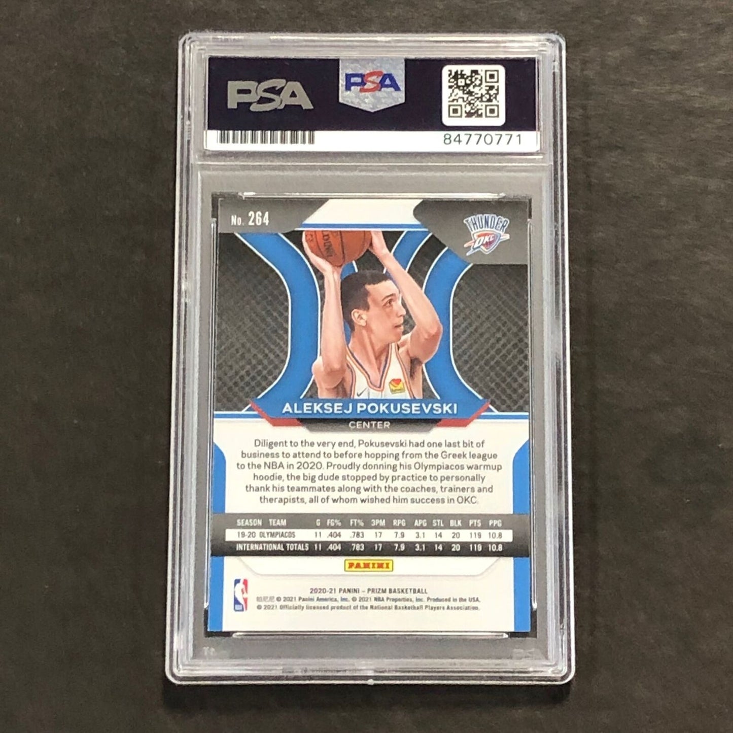 2020-21 Panini Prizm #264 Aleksej Pokusevski Signed Card AUTO PSA Slabbed RC Thu
