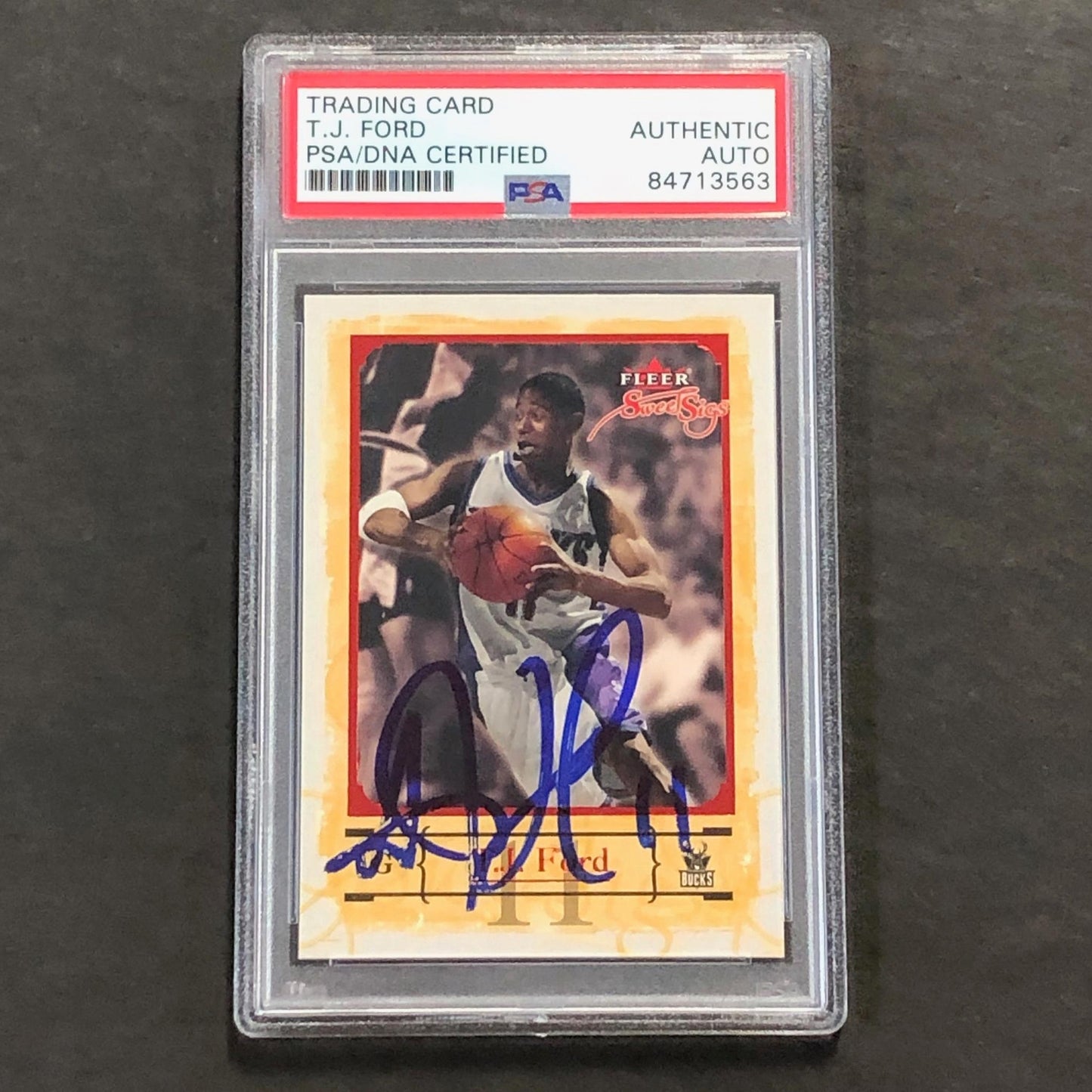 2004-05 Fleer Sweet Sigs #3 TJ Ford Signed Card Auto 10 PSA/DNA Slabbed Bucks