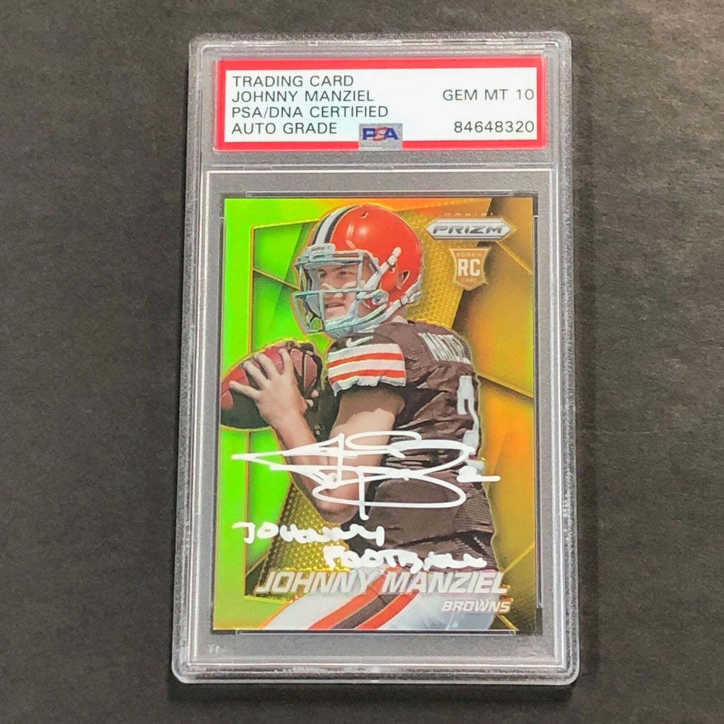 2014 Panini Prizm Gold #287 Johnny Manziel AUTO 10 card PSA/DNA Slabbed RC 1/10