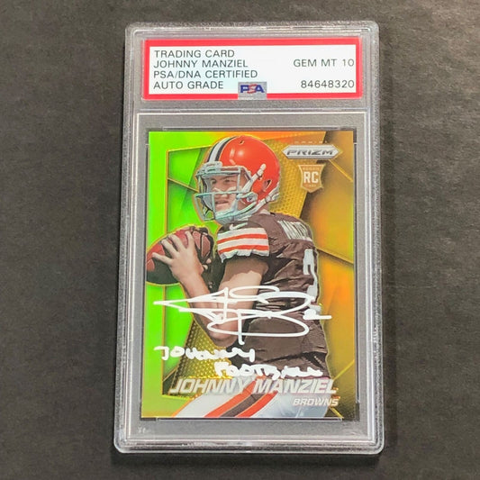 2014 Panini Prizm Gold #287 Johnny Manziel AUTO 10 card PSA/DNA Slabbed RC 1/10