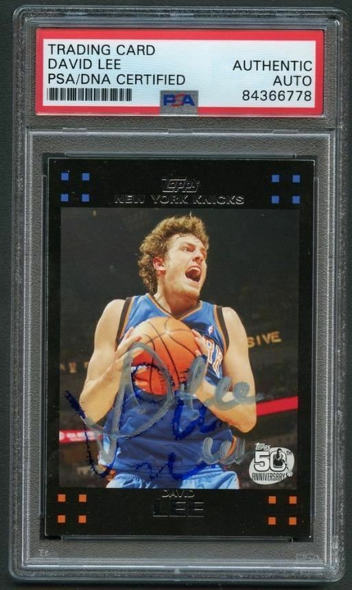 2007-08 Topps #42 David Lee Signed Card AUTO PSA Slabbed