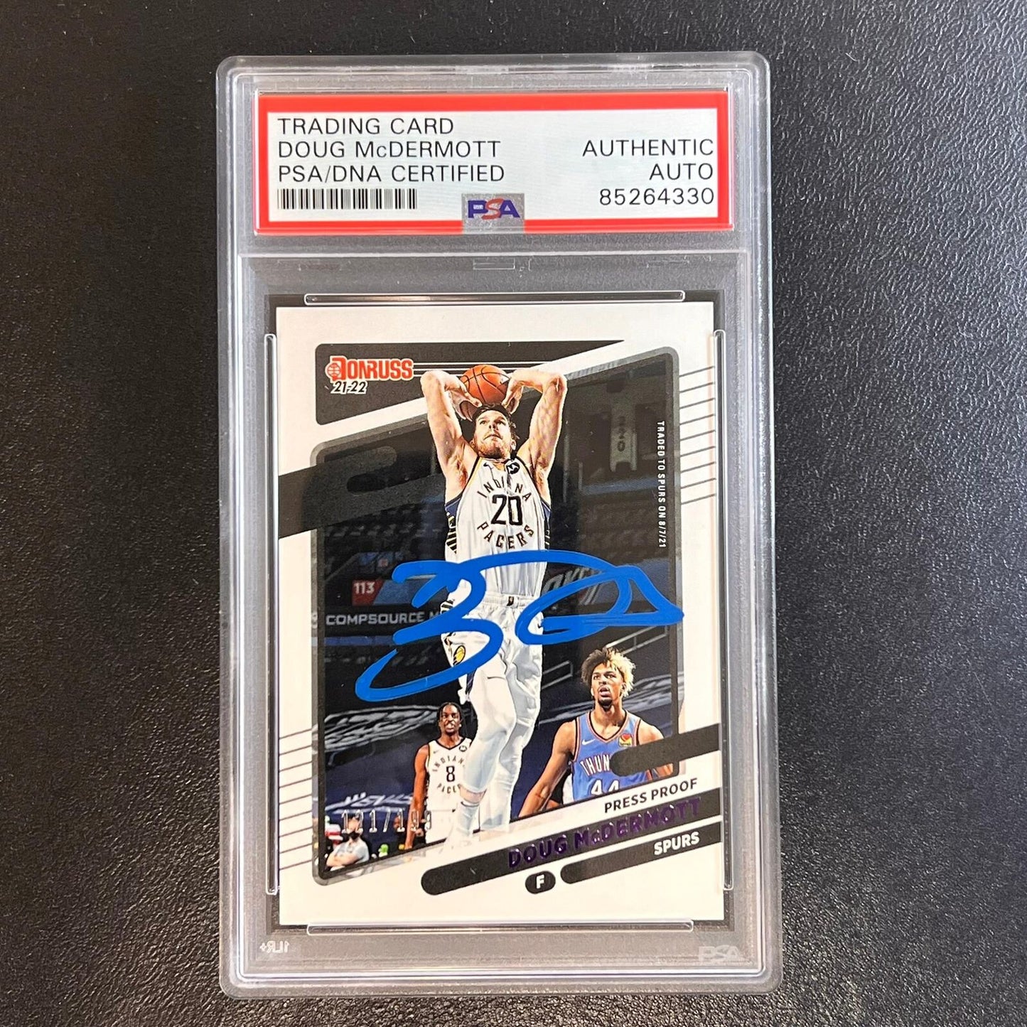 2021-22 Panini Donruss #158 Doug McDermott Signed Card AUTO PSA Slabbed Pacers