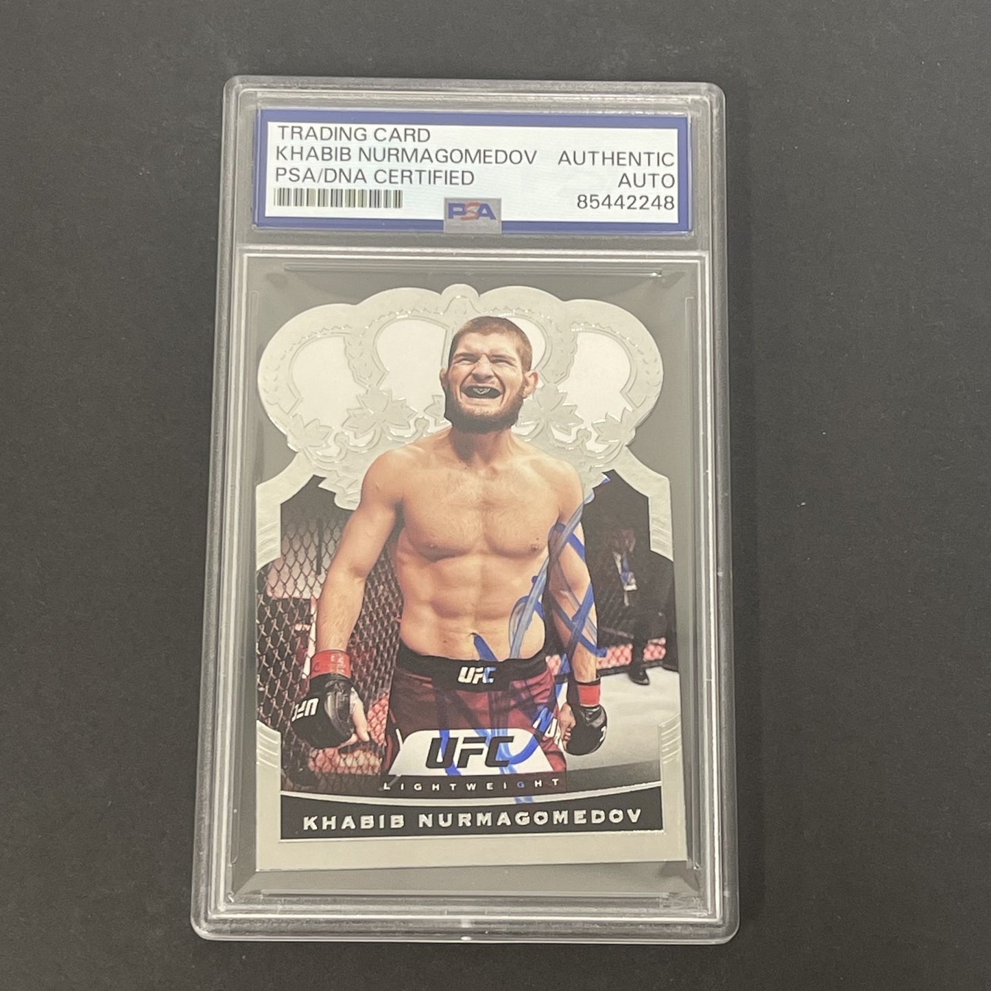 2021 Panini Chronicles #16 Khabib Nurmagomedov Crown Royale signed card PSA