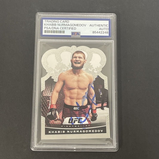 2021 Panini Chronicles #16 Khabib Nurmagomedov Crown Royale signed card PSA