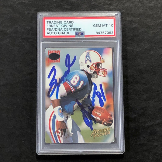 1994 Fantasy Forecast #FF-27 Ernest Givins Signed Card AUTO 10 PSA slabbed Oiler