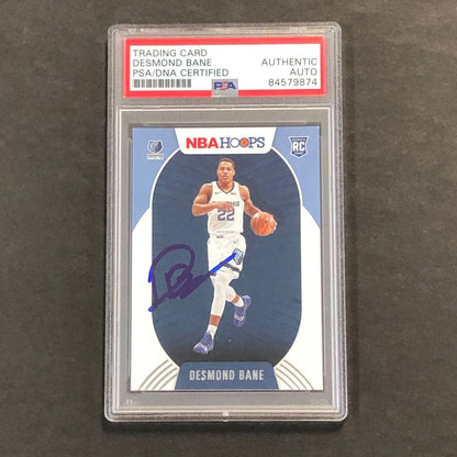 2020-21 NBA Hoops #246 Desmond Bane Signed Card AUTO PSA Slabbed RC Grizzlies