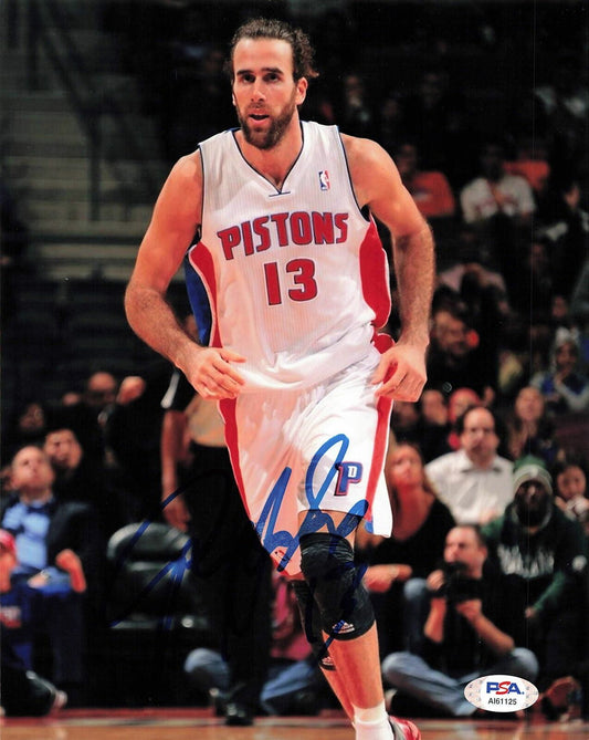 LUIGI DATOME signed 8x10 photo PSA/DNA Detroit Pistons Autographed