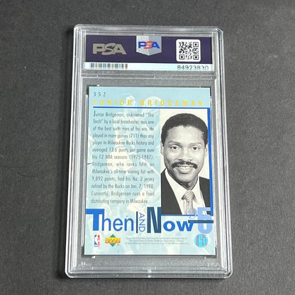 1995 Upper Deck Now and Then #352 Junior Bridgeman Signed Card AUTO PSA Slabbed