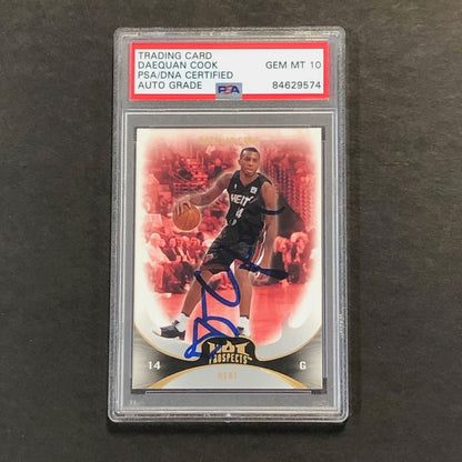 2008-09 Fleer NBA Hot Prospects #19 Daequan Cook Signed Card AUTO 10 PSA Slabbed