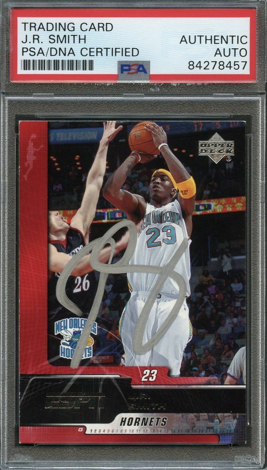 2005 Upper Deck #57 J.R. Smith Signed Rookie Card AUTO PSA Slabbed Hornets