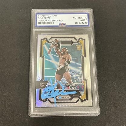 2024 Panini Prizm NXT #199 Oba Femi Signed Card AUTO PSA Slabbed WWE