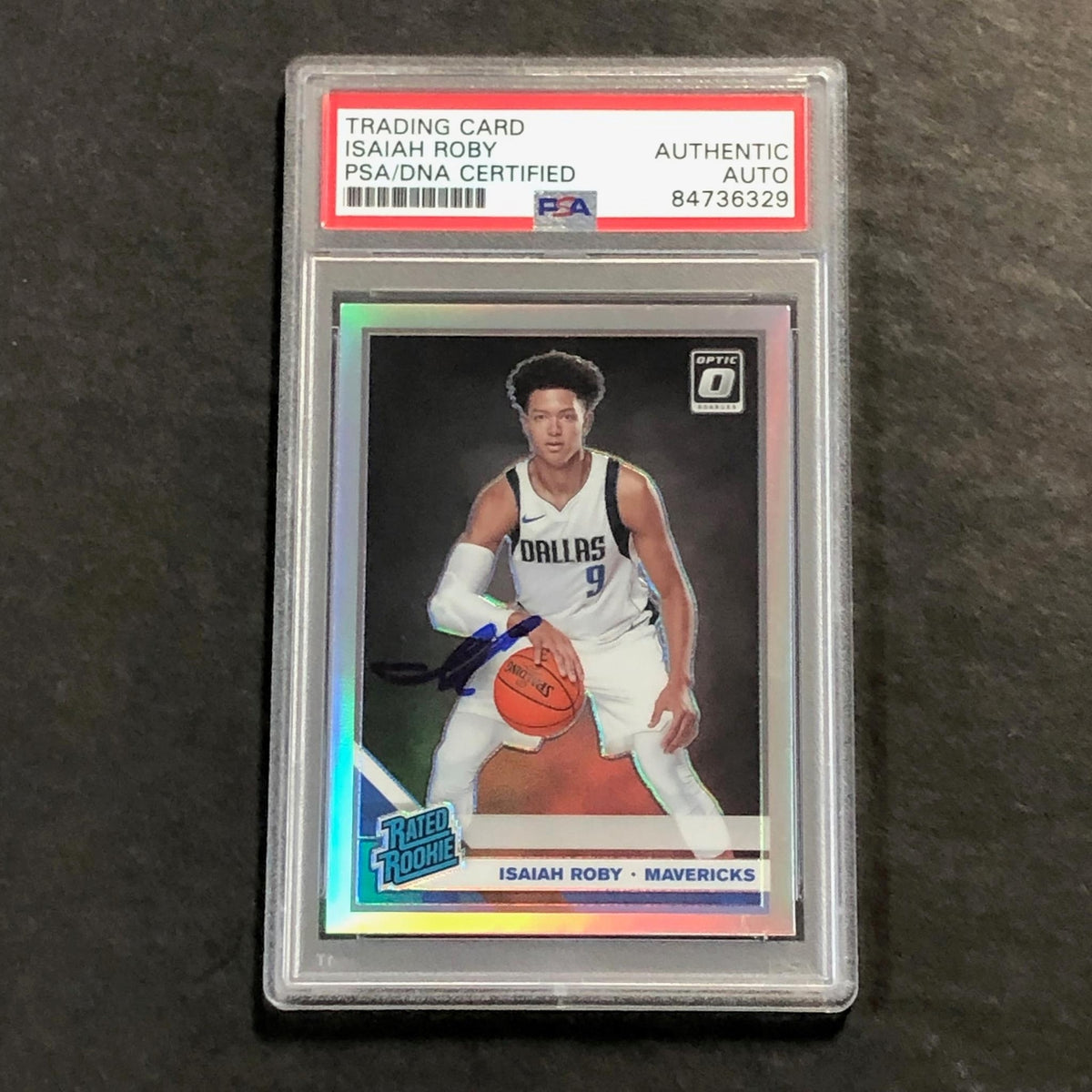 2019-20 Donruss Optic Rated Rookie Holo #191 Isaiah Roby Signed Card PSA Slabbed
