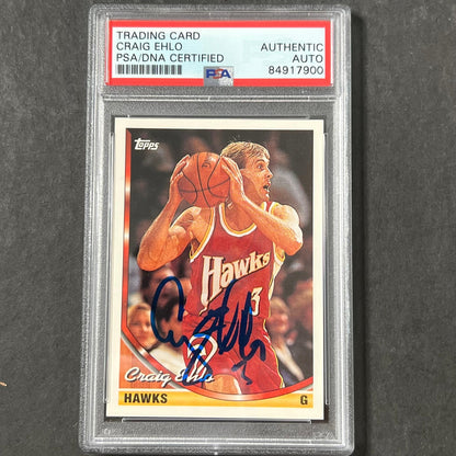 1992-93 Topps #352 Craig Ehlo Signed Card AUTO PSA Slabbed Hawks