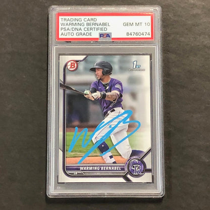 2021 Bowman Chrome #BP-46 Warming Bernabel Signed Card PSA Slabbed Auto 10 Rocki