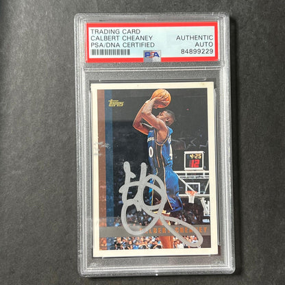 1997-98 Topps #142 Calbert Cheaney Signed Card AUTO PSA/DNA Slabbed Bullets