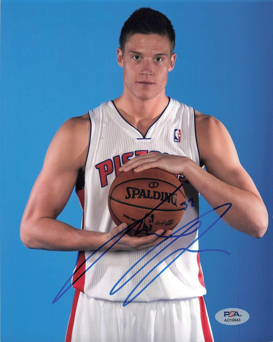 Jonas Jerebko signed 8x10 photo PSA/DNA Detroit Pistons Autographed